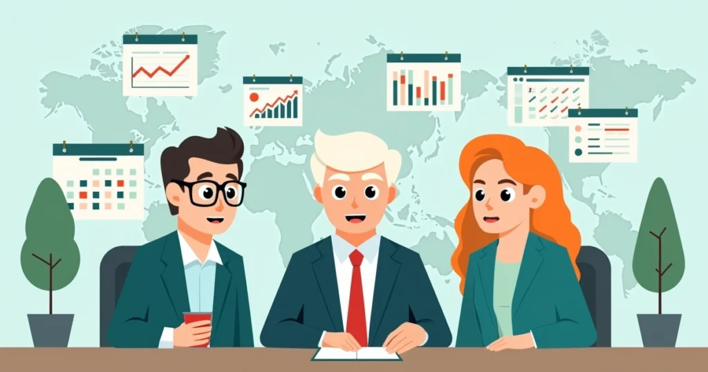 Início 18 Ilustração corporativa plana mostrando ícones de diferentes cargos políticos em disputa nas eleições de 2026 com gráfico e calendário eleitoral ao fundo