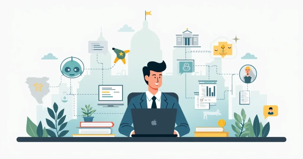 Chefe de gabinete em reunião com planilha de salário e organograma político