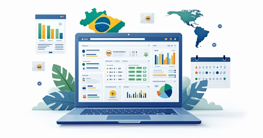 Painel de campanha eleitoral digital com CRM, WhatsApp e mapas em destaque